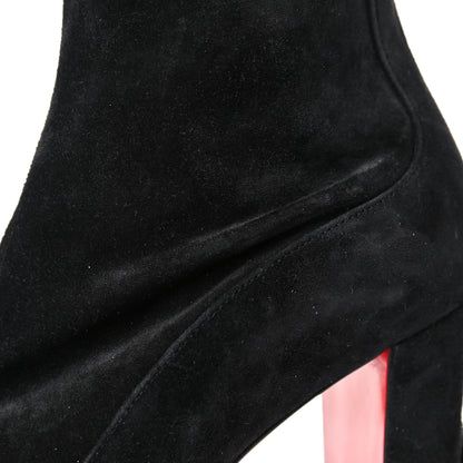 Christian Louboutin Veau Velours Stretch Gena 85 Bootie 37 Black 9 of 11
