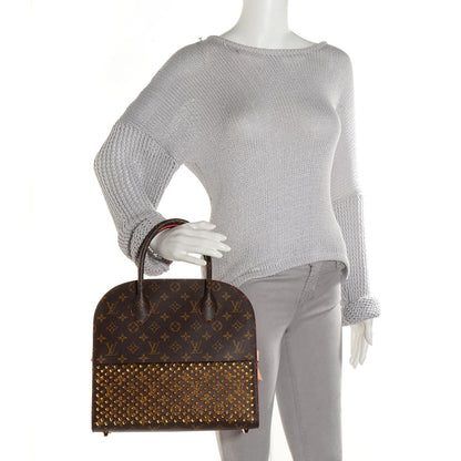 Louis Vuitton Monogram Calf Hair Spikes Iconoclasts Christian Louboutin Tote Red 2 of 8