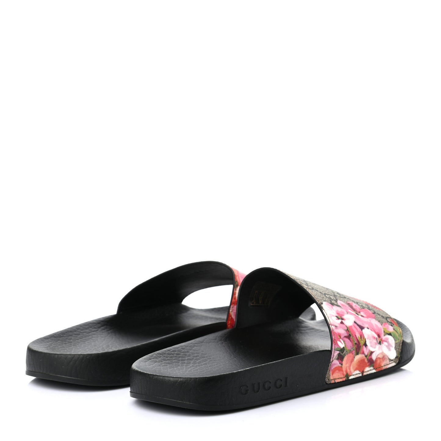 GG Supreme Monogram Blooms Slide Sandals 38 Beige Multicolor
