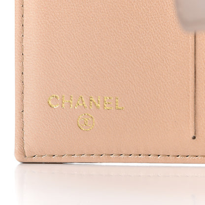 Chanel Lambskin Camellia Embossed French Wallet Beige 6 of 8