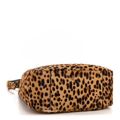 Saint Laurent Pony Hair Calfskin Leopard Print Small Le 5 A 7 Soft Hobo 5 of 12