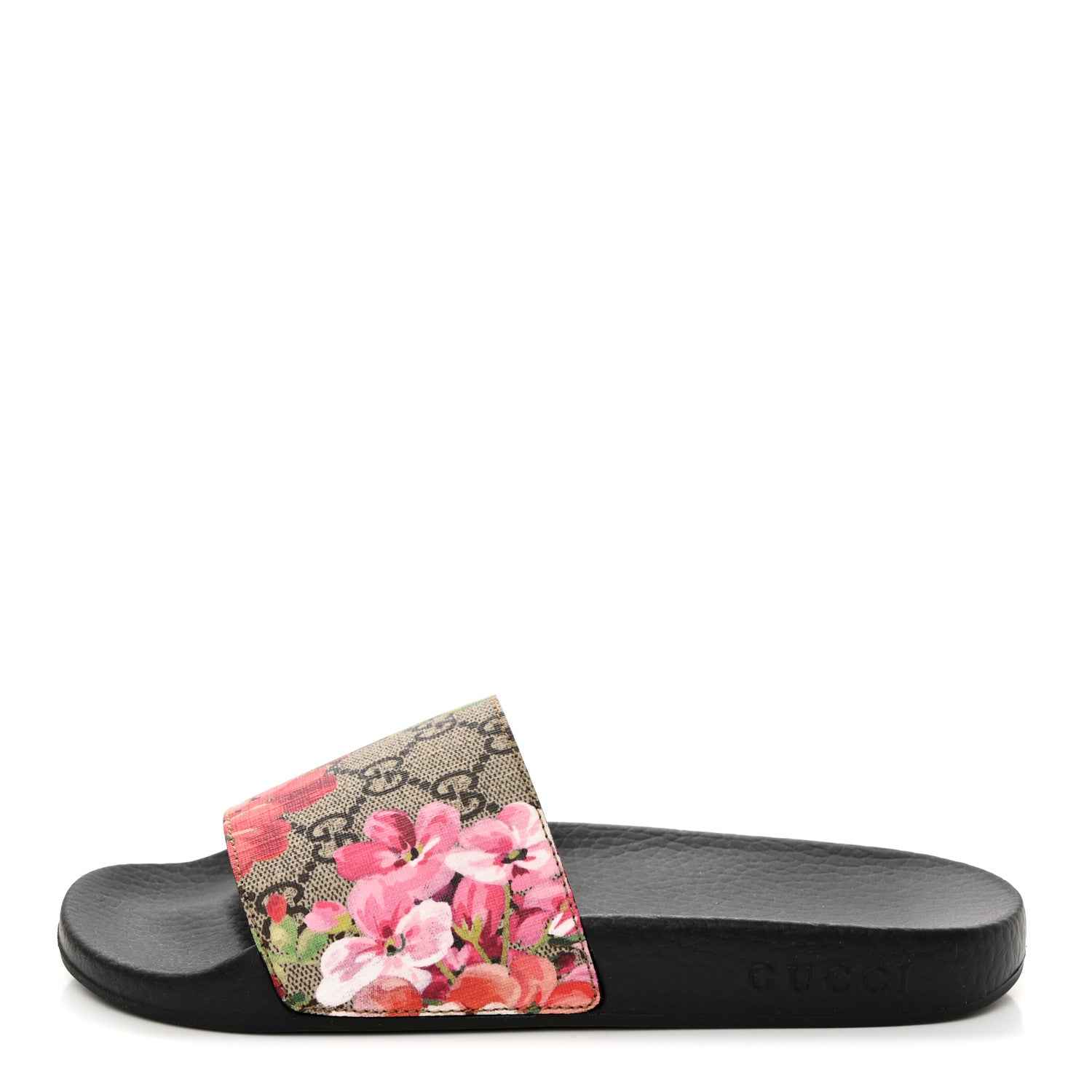 Gucci GG Supreme Monogram Blooms Slide Sandals 38 Beige Multicolor 1 of 7