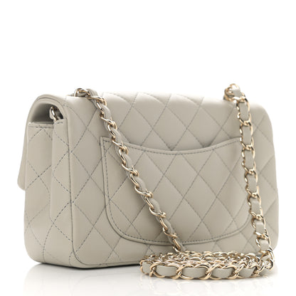 Chanel Lambskin Quilted Mini Rectangular Flap Grey 3 of 10
