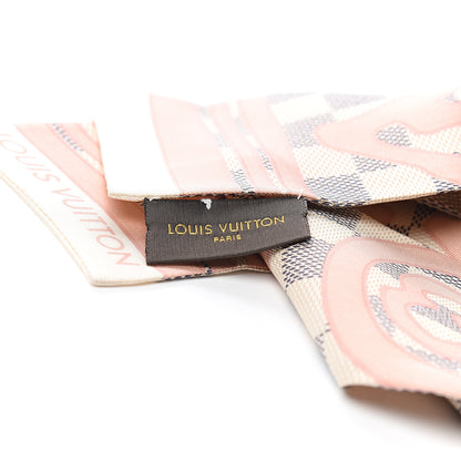 Louis Vuitton Silk Damier Azur Tahitienne Bandeau Rose Ballerine 2 of 3