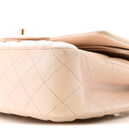 Chanel Iridescent Lambskin Quilted Medium Double Flap Beige 10 of 13