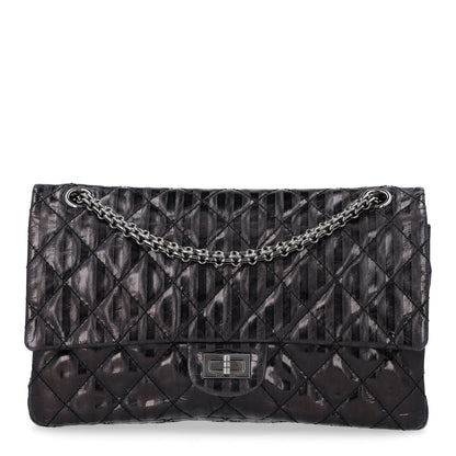 Chanel Metallic Calfskin Striped 2.55 Reissue 226 Flap Black 1 of 13