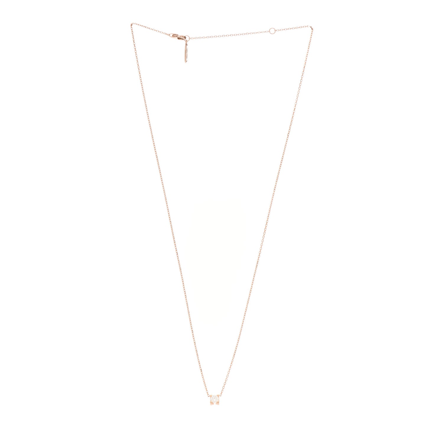 18K Pink Gold Diamond .23ct C De Cartier Pendant Necklace