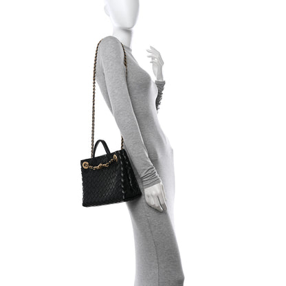 Bottega Veneta Nappa Intrecciato Small Andiamo With Chain Shoulder Bag Black 2 of 9