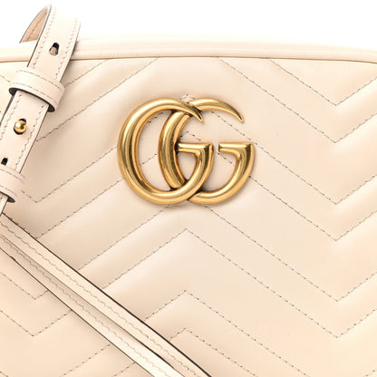 Gucci Calfskin Matelasse Small GG Marmont Chain Shoulder Bag White 8 of 11