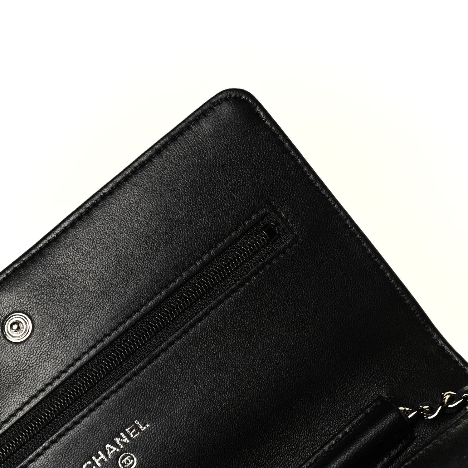 Chanel Lambskin Quilted Wallet On Chain WOC Black 7 of 8