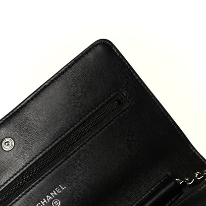 Chanel Lambskin Quilted Wallet On Chain WOC Black 7 of 8