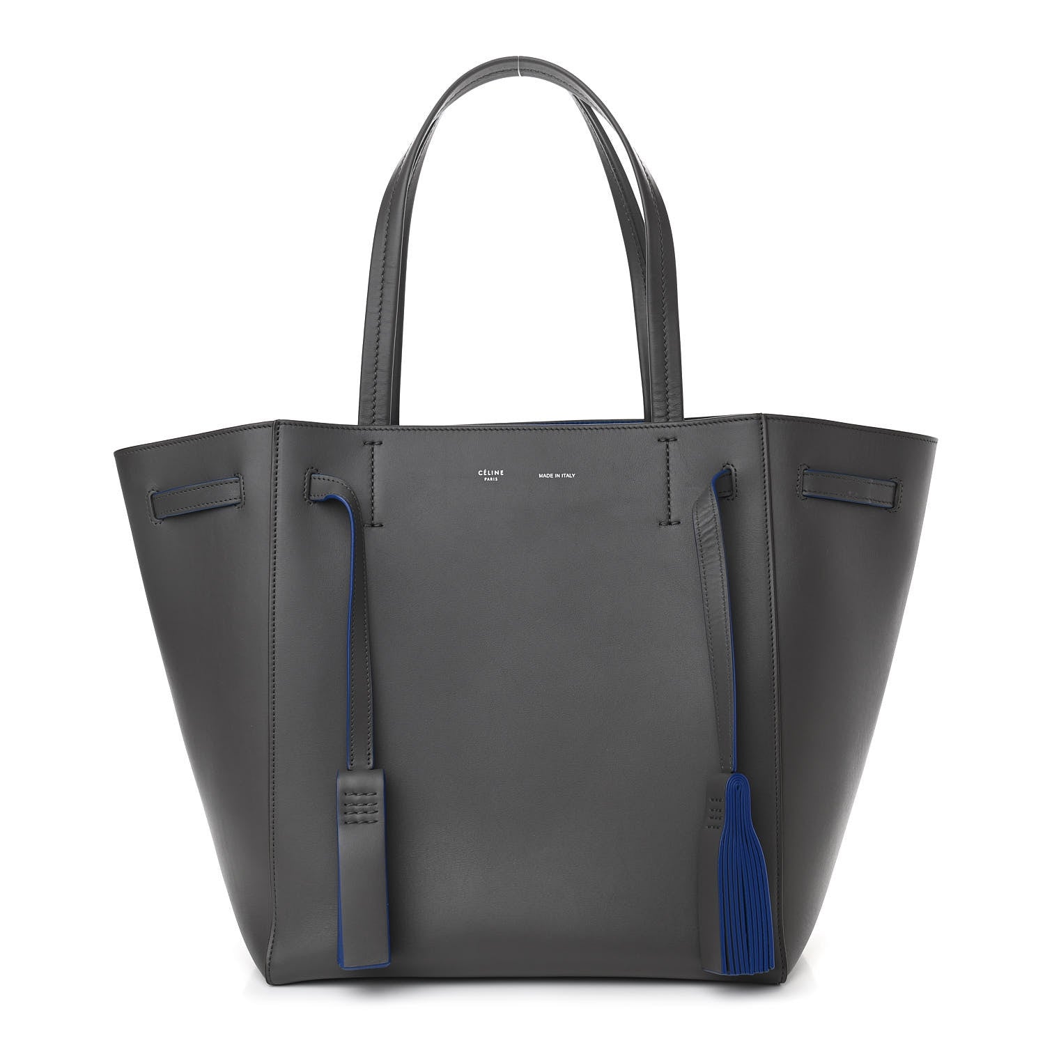 Celine Smooth Calfskin Small Tassel Cabas Phantom Gray Blue 1 of 9
