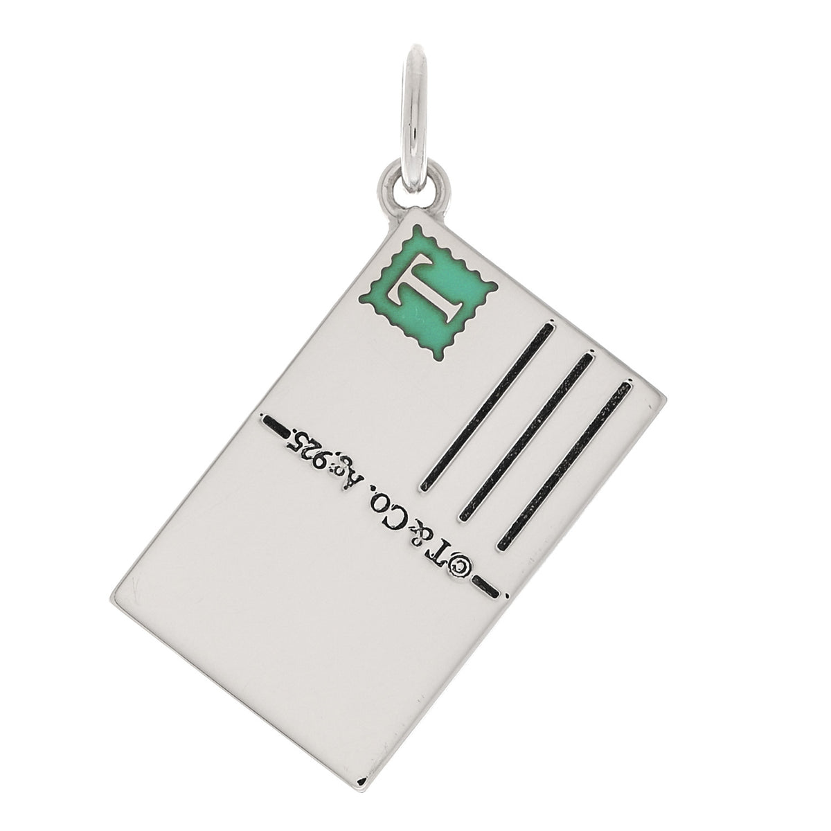 Tiffany Sterling Silver Enamel Paris Postcard Charm Blue 3 of 4