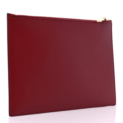 Saint Laurent Calfskin Medium Zip Clutch Red 3 of 13
