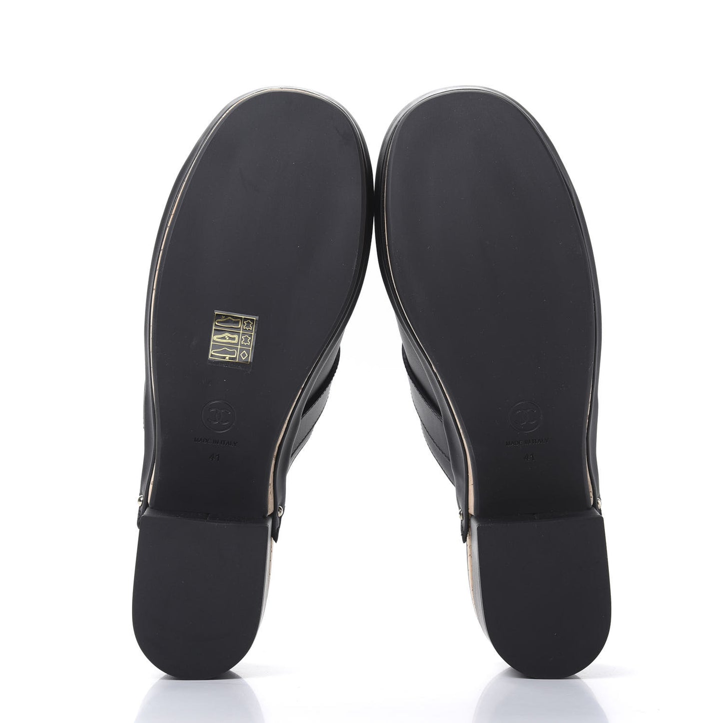 Calfskin CC Turn Lock Clogs 41 Black