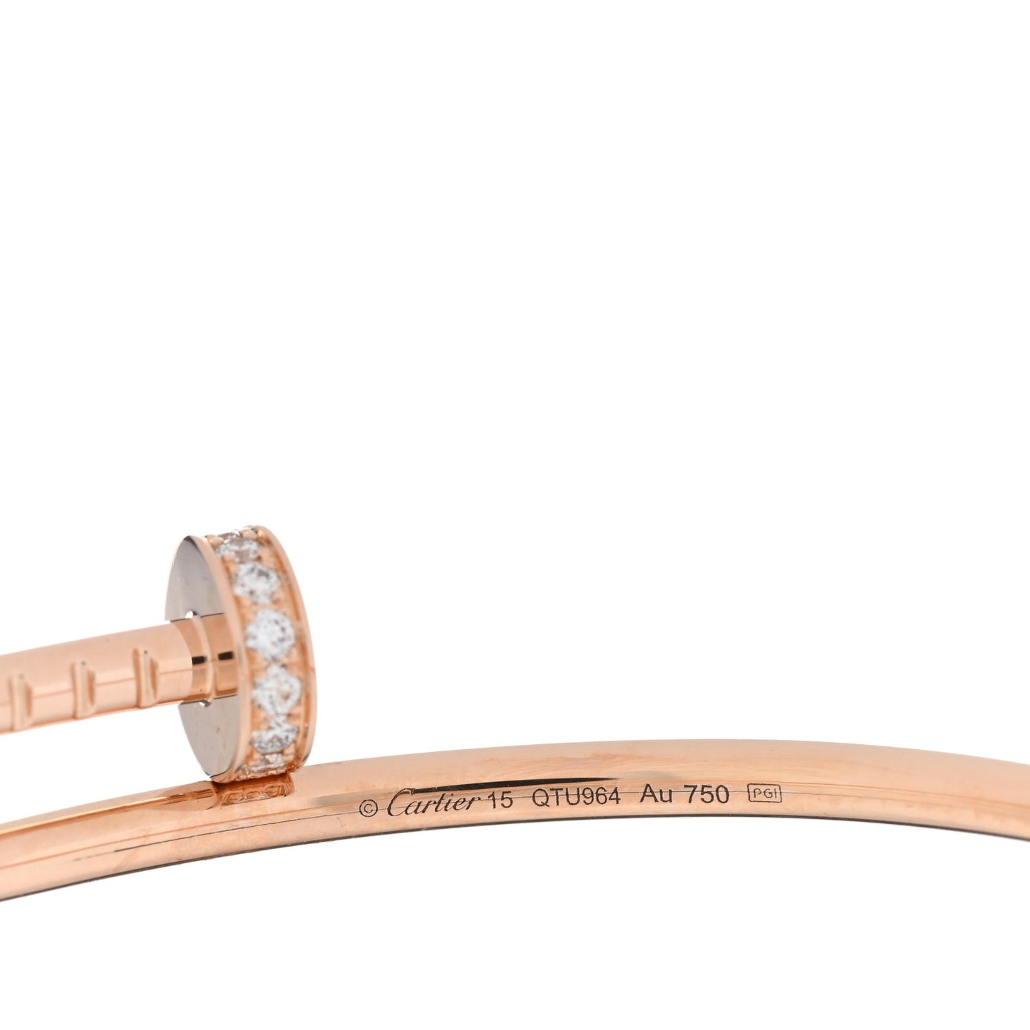 18K Pink Gold Diamond Small Juste Un Clou Bracelet 15