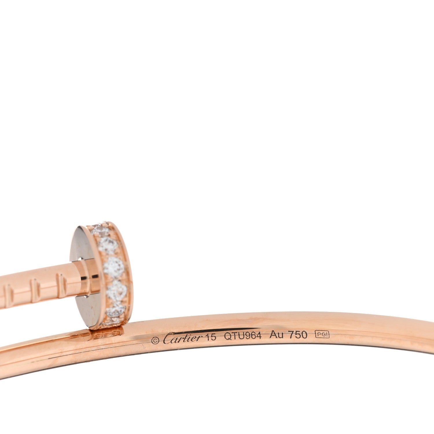 Cartier 18K Pink Gold Diamond Small Juste Un Clou Bracelet 15 3 of 3