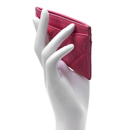 Chanel Caviar Quilted Card Holder Fuchsia 2 of 11