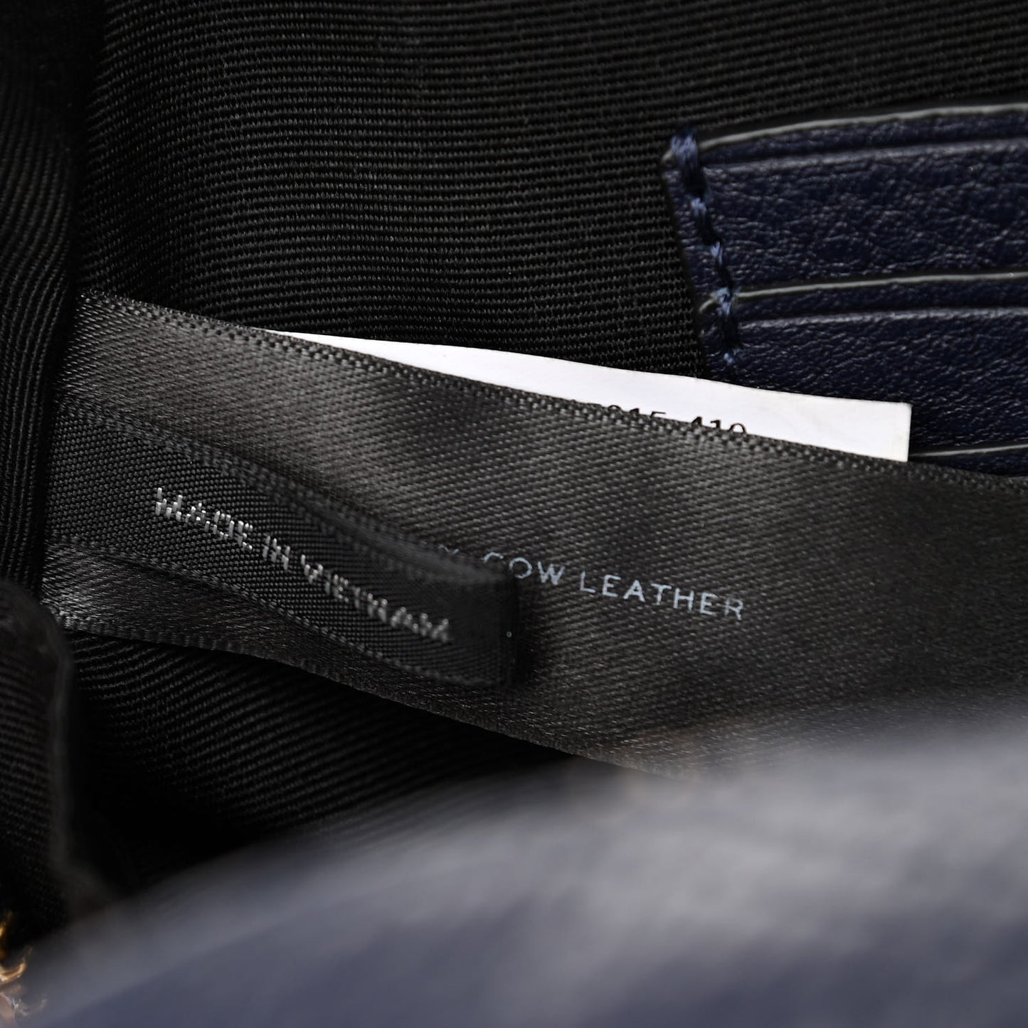 Grained Calfskin Quilted The Status Round Crossbody Navy