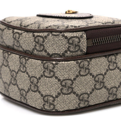 Gucci GG Supreme Monogram Mini Neo Vintage Double Zip Messenger Bag Beige New Acero Crop 9 of 9
