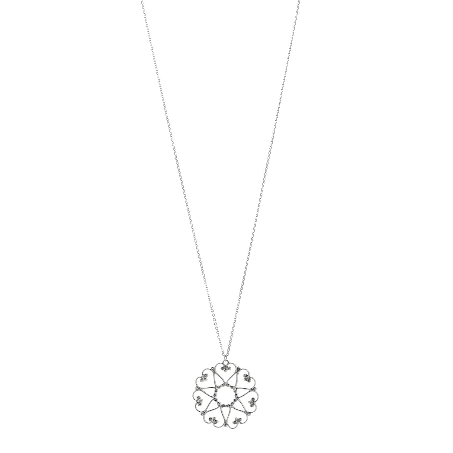 Tiffany Sterling Silver Paloma Picasso Hearts Medallion Pendant Necklace 1 of 5