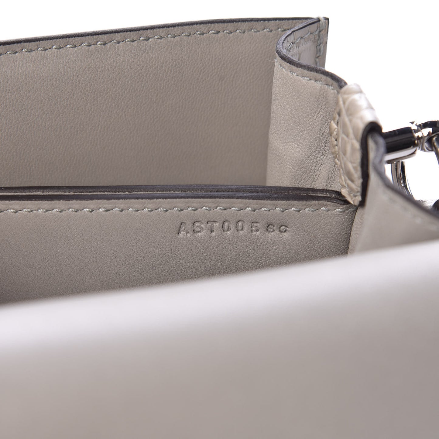 Matte Alligator Lizard Mini Sac Roulis Ombre Gris Perle