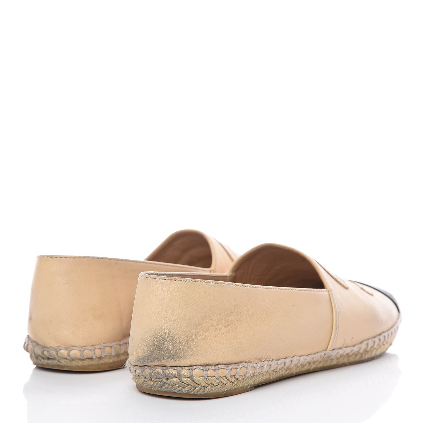 Lambskin CC Espadrilles 38 Beige Black