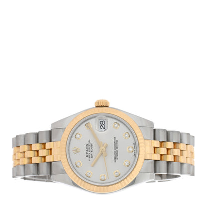 Rolex Stainless Steel 18K Yellow Gold Diamond 31mm Oyster Perpetual Datejust Watch Silver 178273 2 of 5