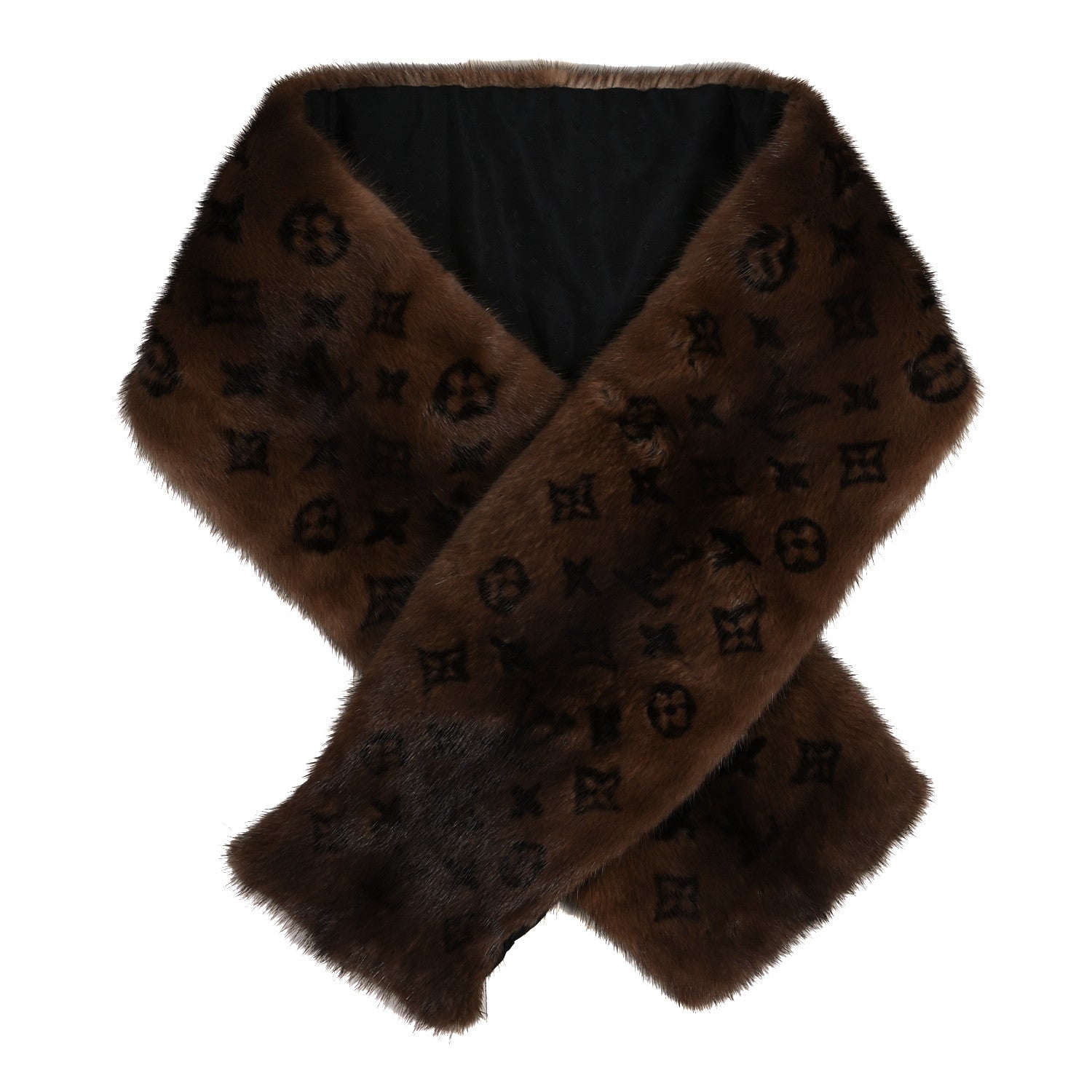 Louis Vuitton Monogram Mink Fur Scarf Stole Wrap 1 of 3
