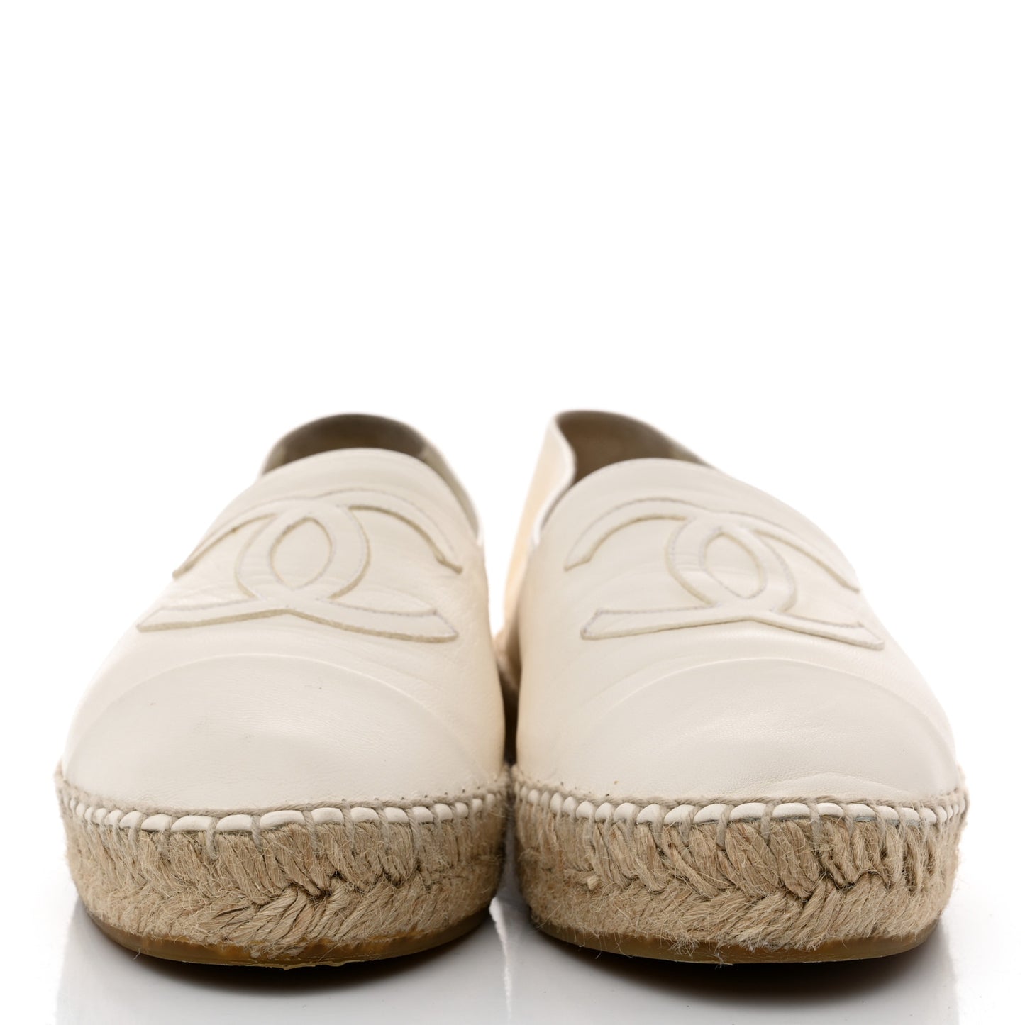 Lambskin CC Espadrilles 37 White