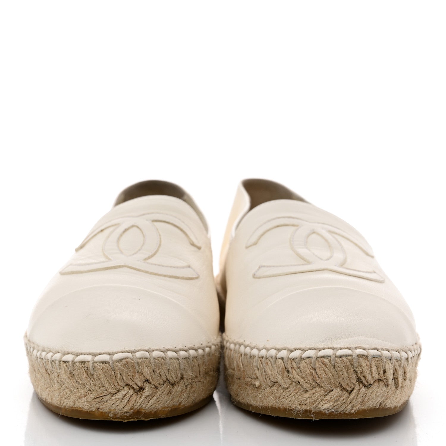 Chanel Lambskin CC Espadrilles 37 White 2 of 9