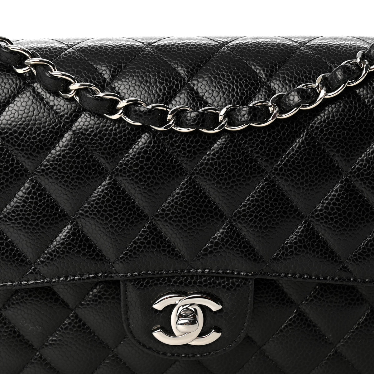 Chanel Caviar Quilted Medium Double Flap Black 15 of 19