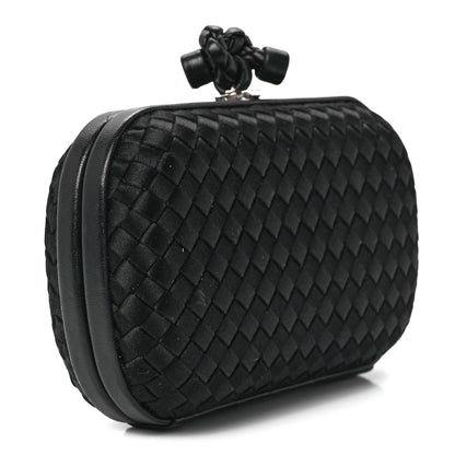 Bottega Veneta Satin Intreccio Impero Knot Clutch Black 3 of 11