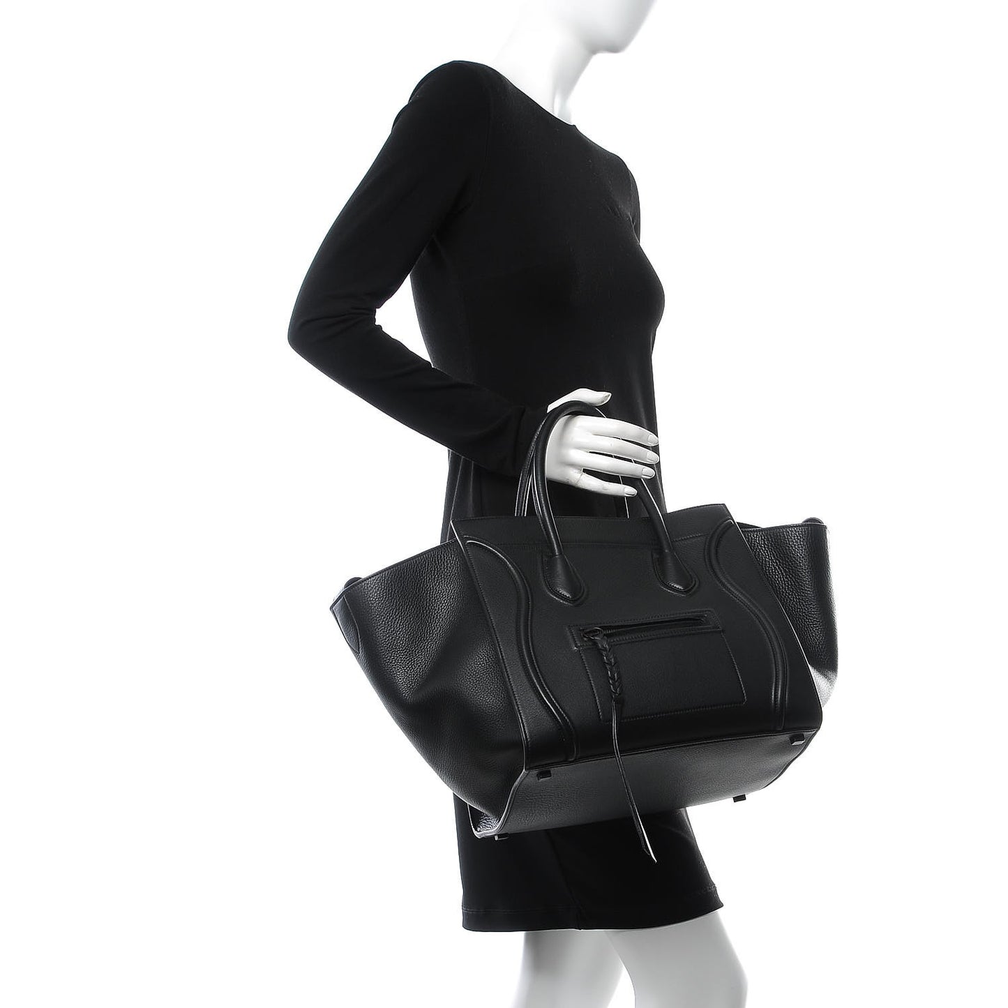 Supple Calfskin Medium Phantom Luggage Black