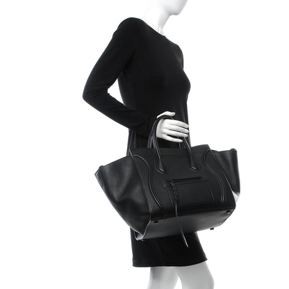 Celine Supple Calfskin Medium Phantom Luggage Black 2 of 9
