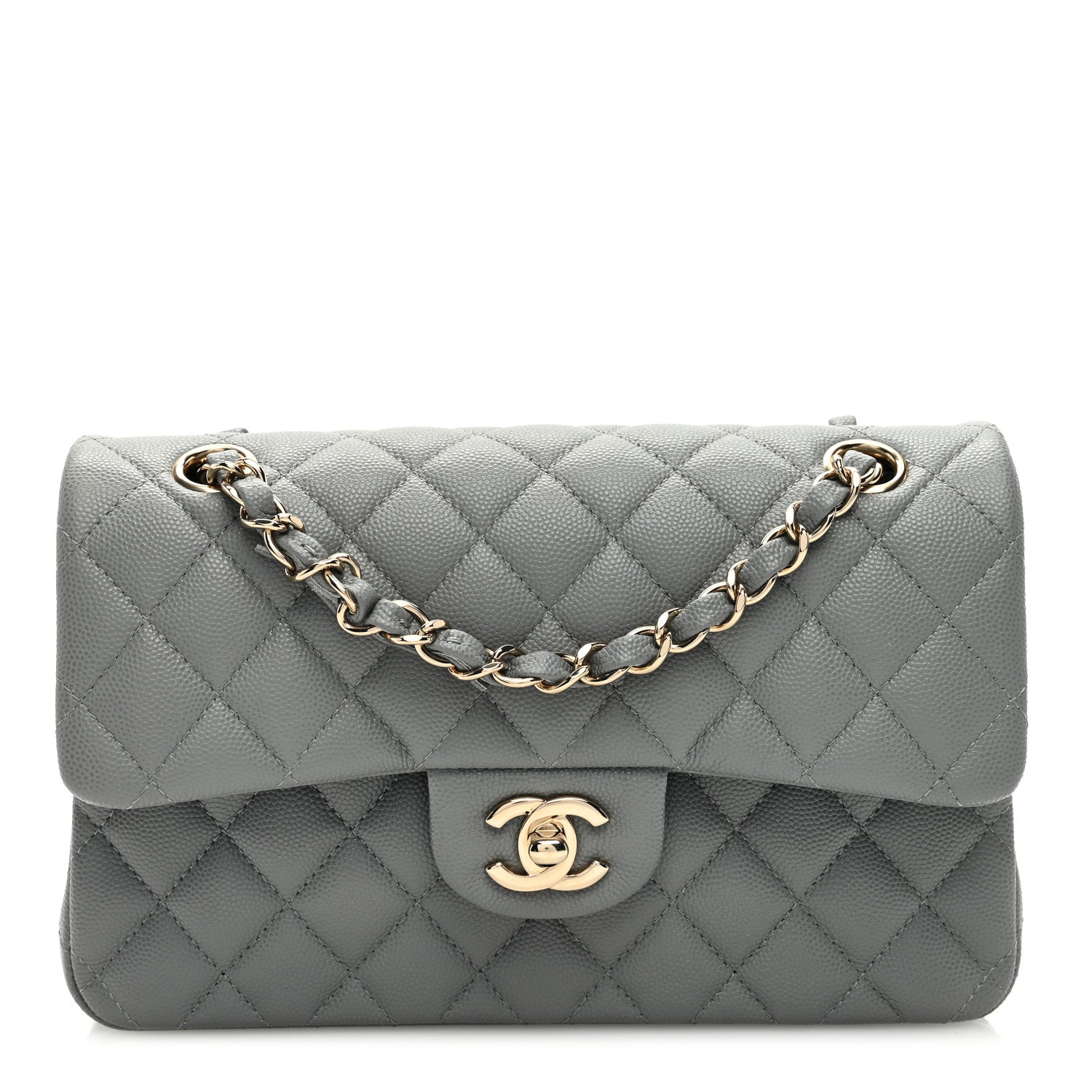 Chanel Caviar Quilted Small Double Flap Grey 1 of 9