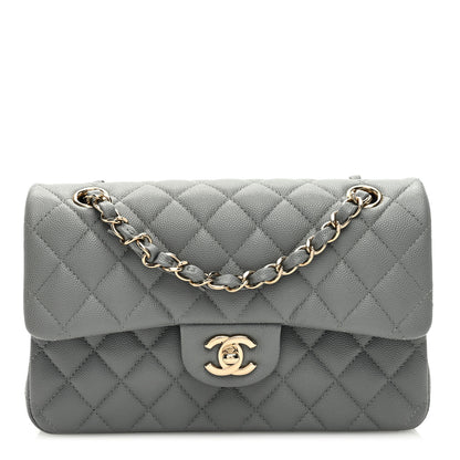 Chanel Caviar Quilted Small Double Flap Grey 1 of 9