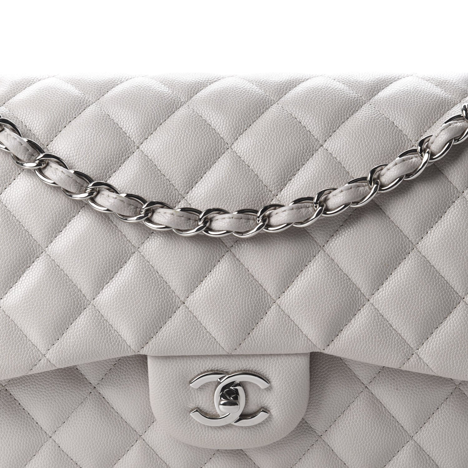 Chanel Caviar Quilted Jumbo Double Flap White 15 of 15