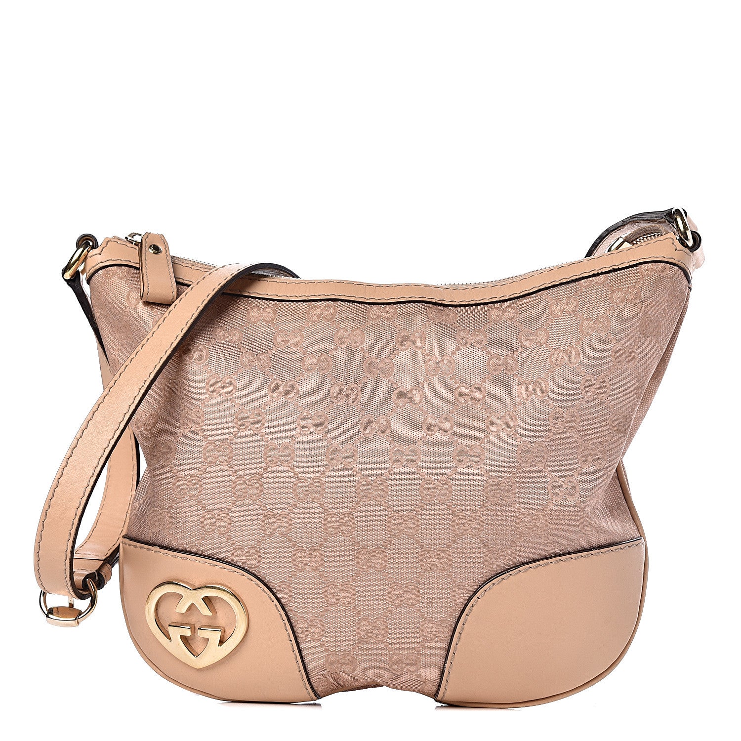 Gucci Metallic Monogram Small Lovely Heart Messenger Pink 1 of 10