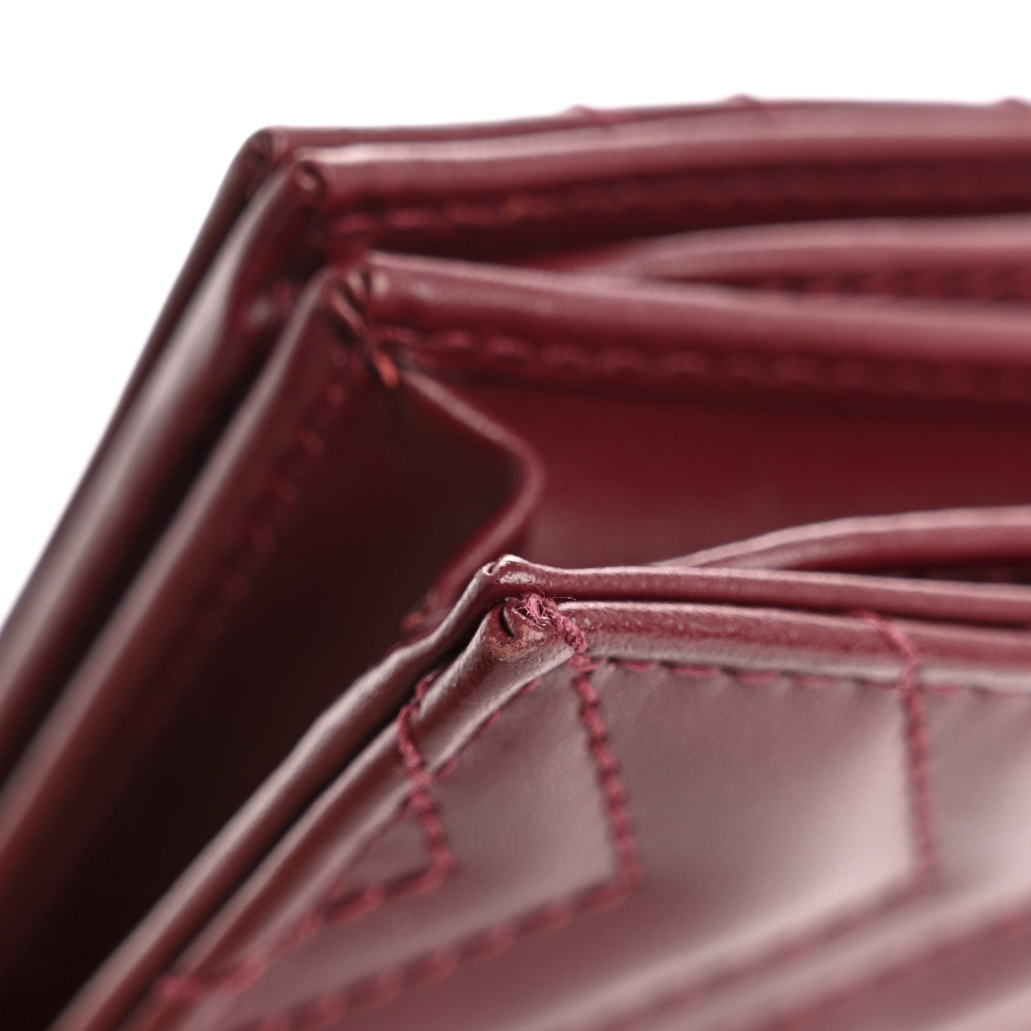 Calfskin Matelasse GG Marmont Card Case Wallet Rosso Ancora