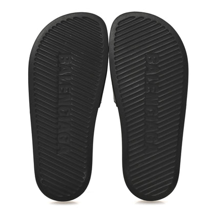 Balenciaga Rubber Logo Pool Slide Sandals 36 Black 6 of 7