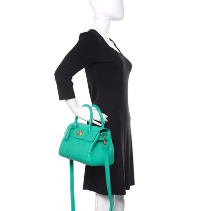 Mulberry Classic Grain Small Bayswater Satchel Aqua Green 3 of 13