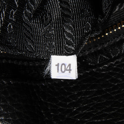 Prada Vitello Daino Pushlock Hobo Black 8 of 8