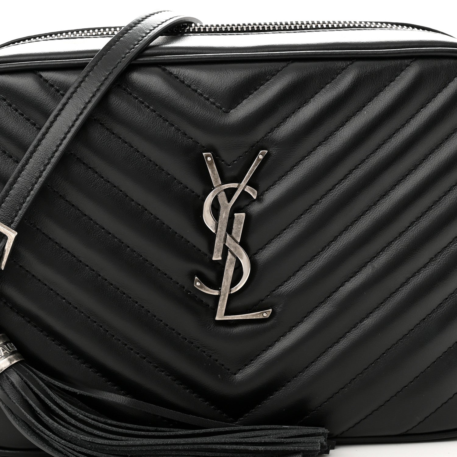 Saint Laurent Calfskin Matelasse Monogram Lou Camera Bag Black 8 of 10