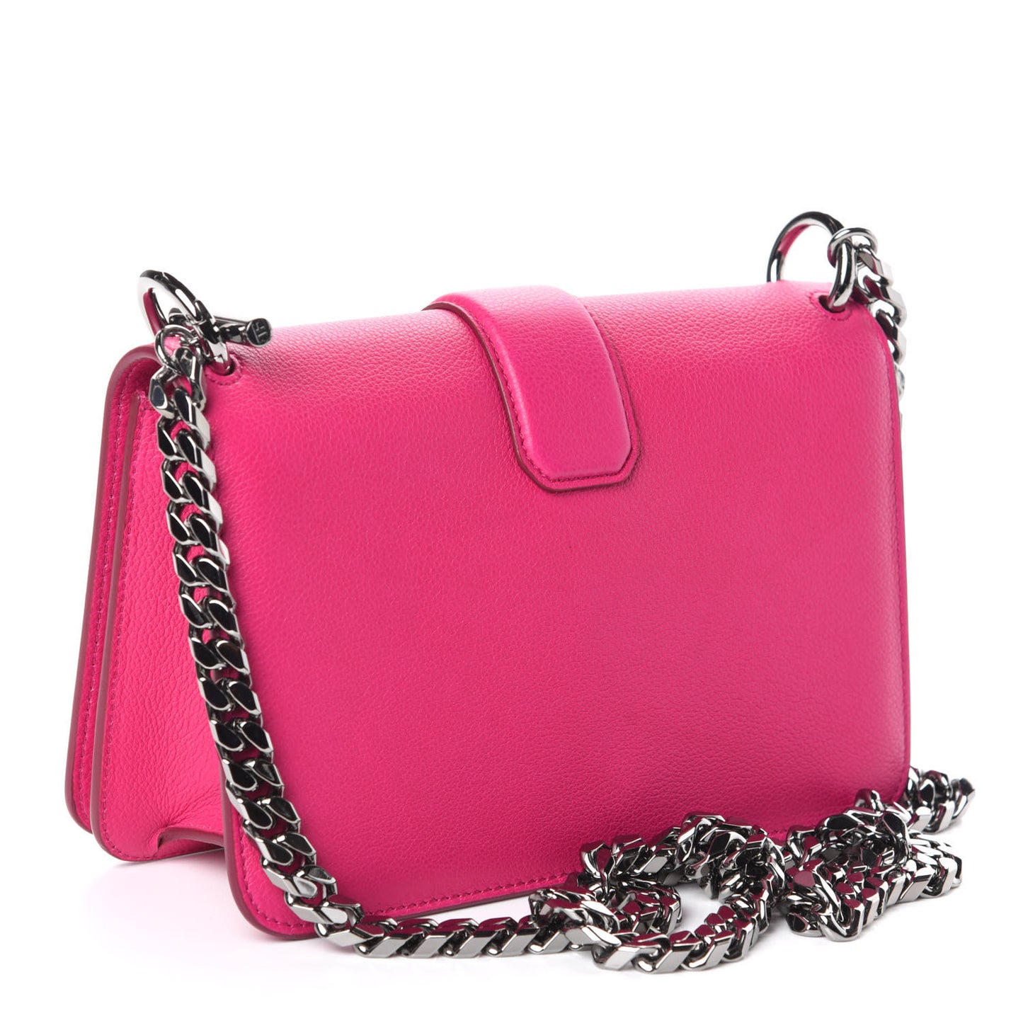 Grained Calfskin Tara Chain Shoulder Bag Pink