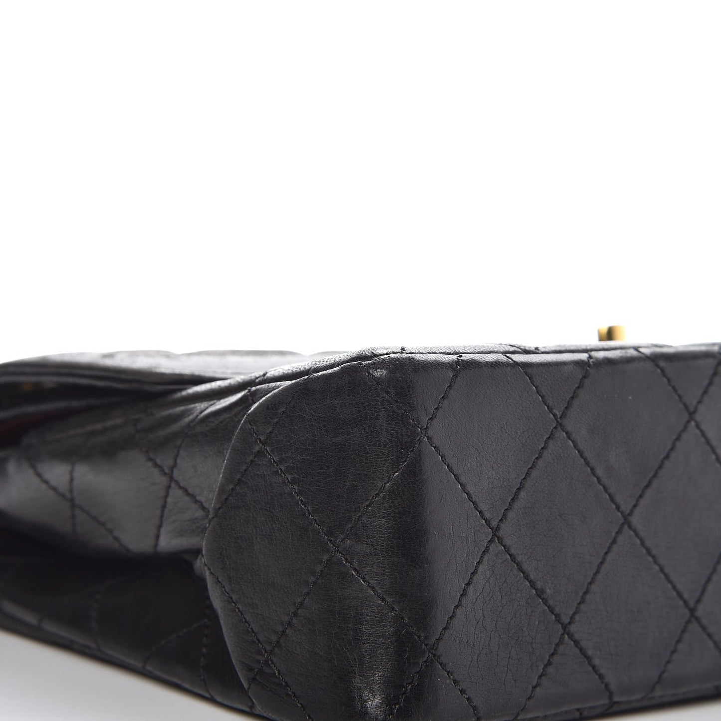 Lambskin Quilted Medium Double Flap Black