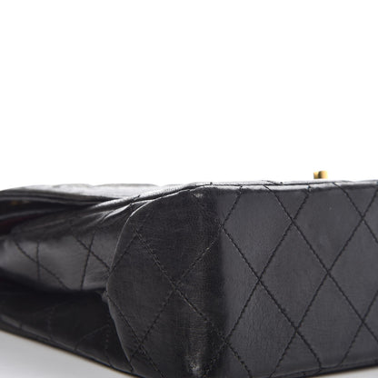 Chanel Lambskin Quilted Medium Double Flap Black 11 of 13