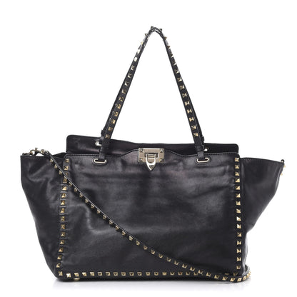Valentino Garavani Vitello Medium Rockstud Tote Black 1 of 18