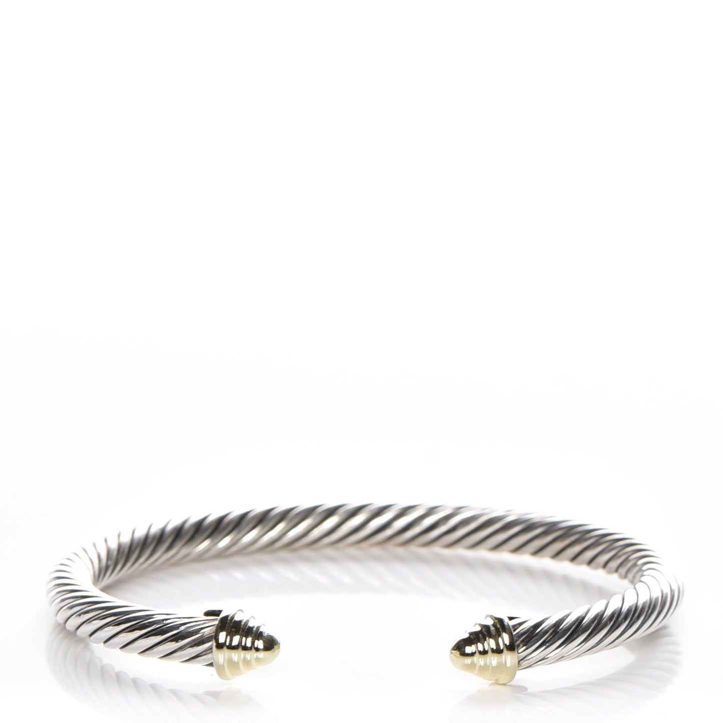 Sterling Silver 14K Yellow Gold 5mm Cable Classics Bracelet