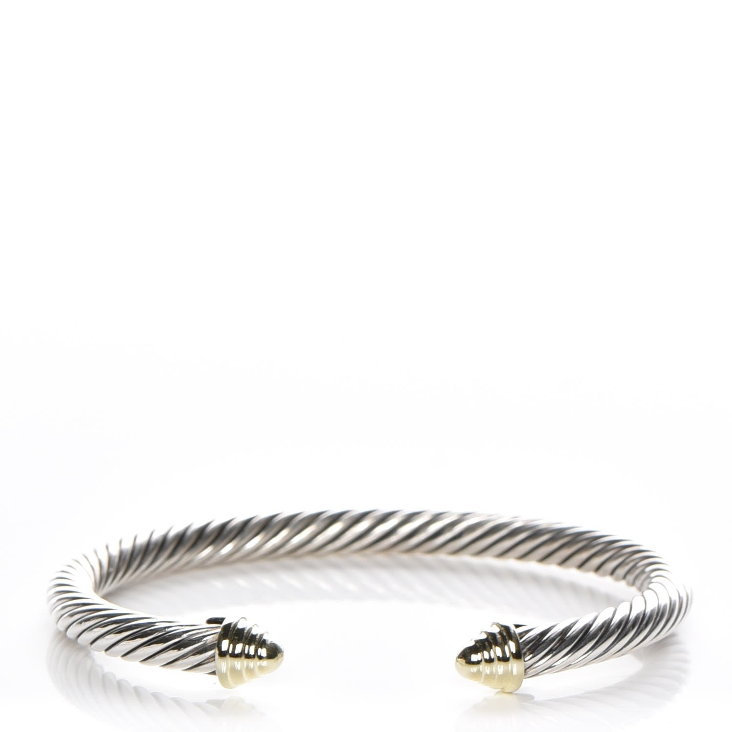 David Yurman Sterling Silver 14K Yellow Gold 5mm Cable Classics Bracelet 1 of 5